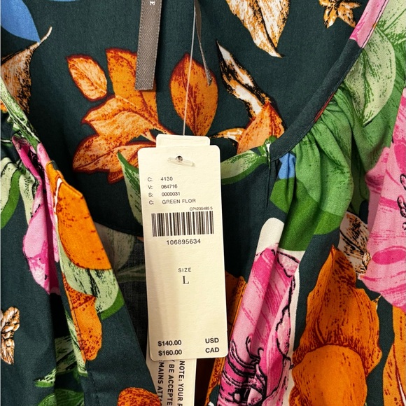 Anthropologie Black Floral Dress with Pink & Orange Flowers - Picture 3 of 5